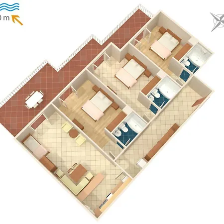 Apartamento With Parking Space Brela, Makarska - 6043 Brela