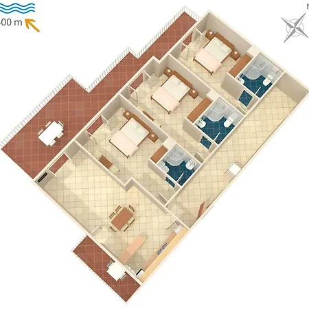 דירה With Parking Space Brela, Makarska - 6043